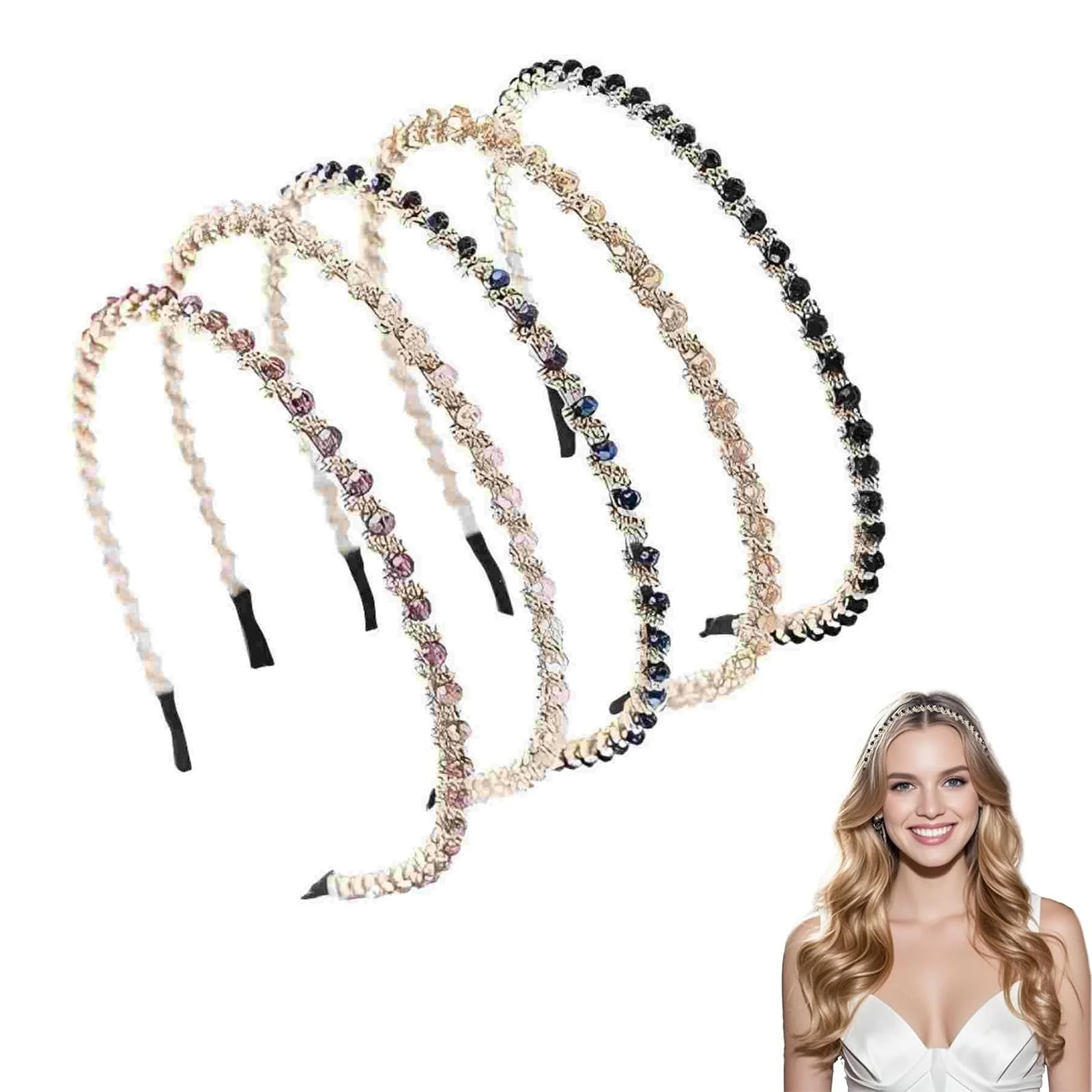 Обруч на голову Aililong Жіноча, набір з 5 штук, фото №1 Обруч на голову Aililong Жіноча, набір з 5 штук, фото №1