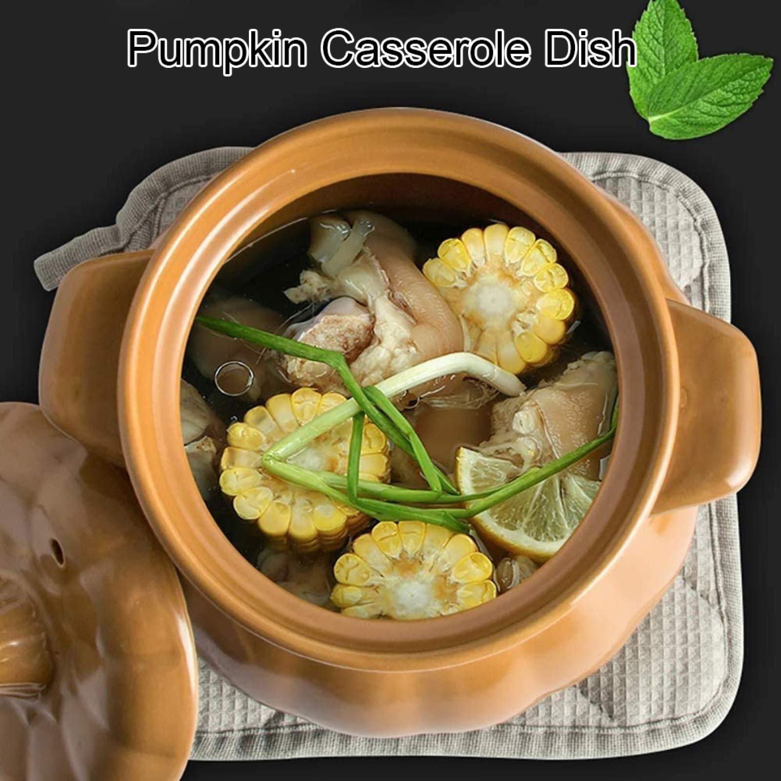 Форма для запекания Тыква Керамическая с крышкой Антипригарная 2 л, фото №4 Форма для запекания Тыква Керамическая с крышкой Антипригарная 2 л, фото №4