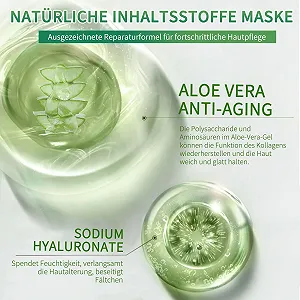 Тканинна Маска для обличчя Shefave Aloe Vera, Зволожуюча (30 мл x 10 Штук) synthetic.ua - Фото 1