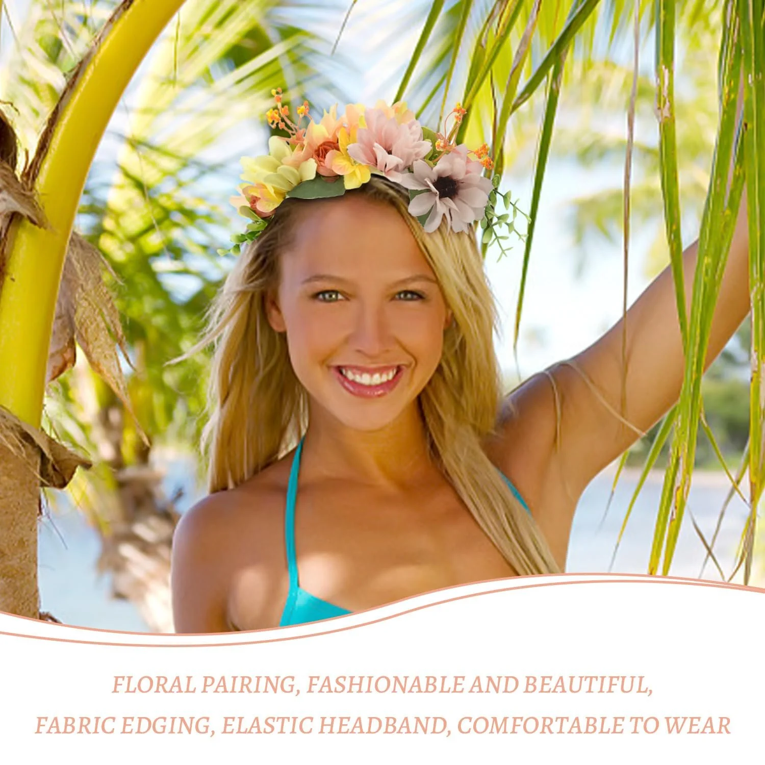 Обруч Квітка Elees Квітка Штучна Помаранчевий, фото №6