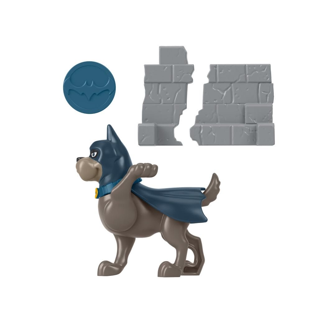 Фигурка Fisher-Price DC Super Pets Эйс с метательным диском и рогаткой HGL11, набор с собакой и аксессуарами, игрушка для детей от 3 лет, фото №6
