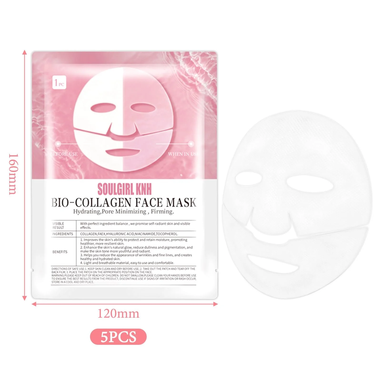 Маска Колагенова Для Обличчя 5 шт Глибокого Зволоження, фото №6