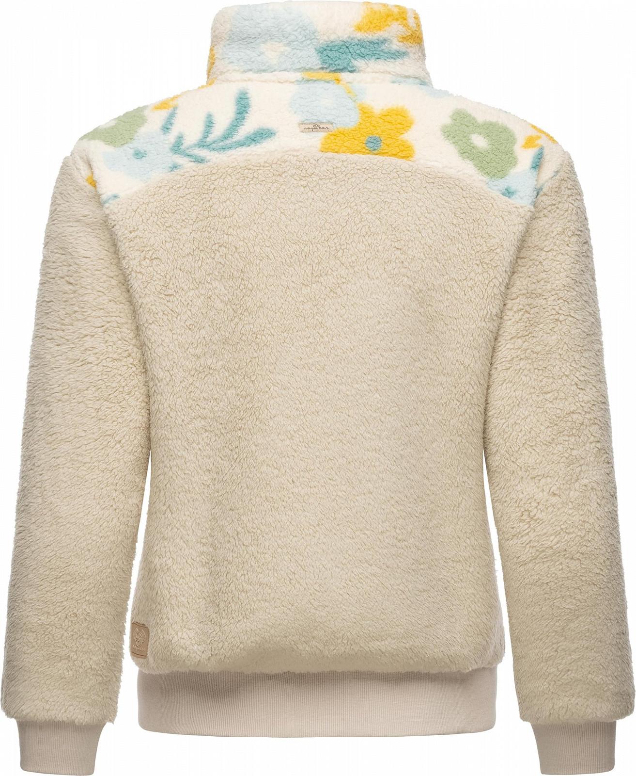 Легкая женская флисовая куртка Ragwear, короткая куртка из ткани teddy fleece, теплая плюшевая куртка с цветочным узором, Madaras flower,, фото №3