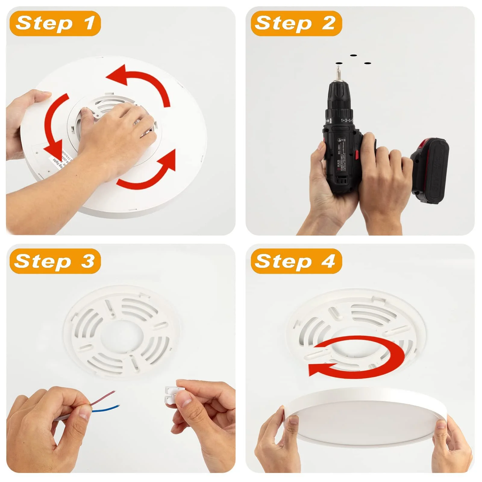 Світильник CANMEIJIA Світильник LED Регульований 3000 К / 4000 К / 6500 К 24 Вт Білий Діаметр 30 см, фото №6