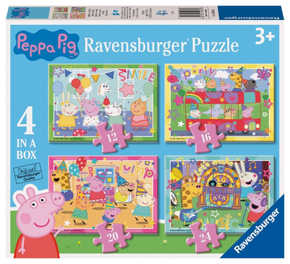 Дитячий пазл Ravensburger Peppa Pig 4 в 1 10, 12, 14, 16 деталей 19 x 14 см, фото №1