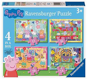 Дитячий пазл Ravensburger Peppa Pig 4 в 1 10, 12, 14, 16 деталей 19 x 14 см - Фото 1