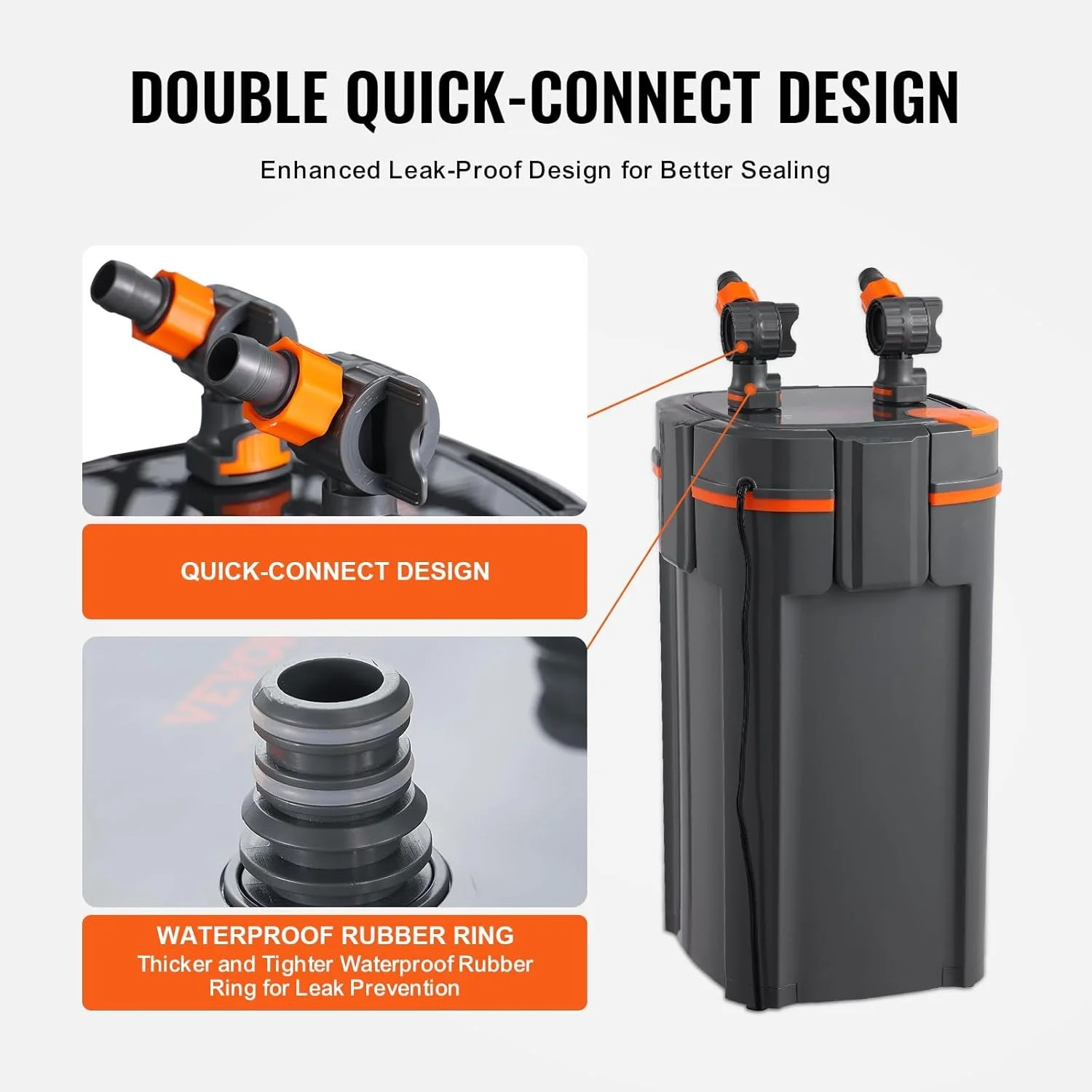 Аквариумный фильтр Vevor AQ-905F-UV Серый, фото №5