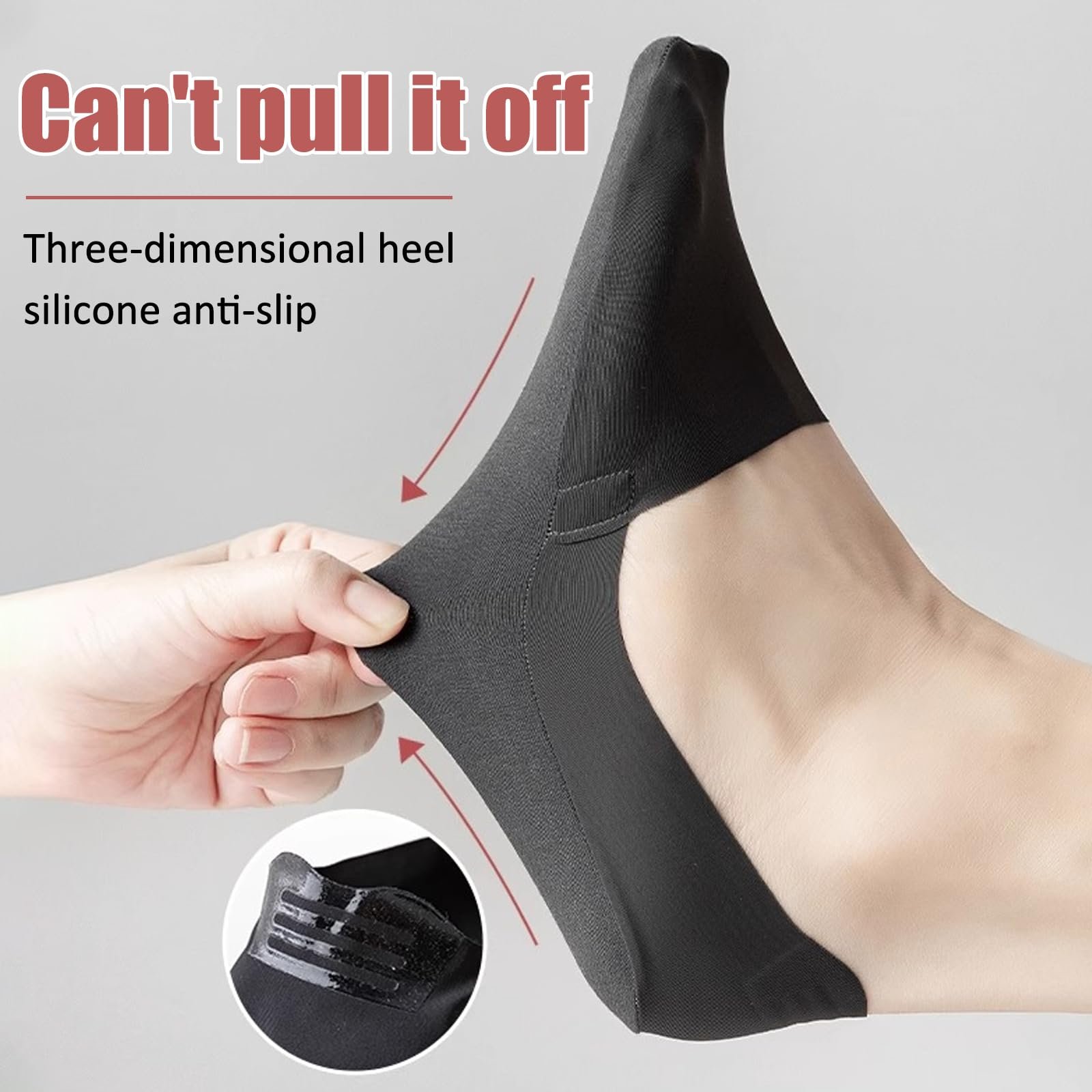 Женские носки-балетки, 8 пар, Невидимые носки, Нескользящие носки с силиконовой подушечкой, 36-41, разноцветные, One size fits all, фото №4