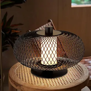 Настільна лампа Nowa LED металева сітка 5W 2700K 22 см Чорна synthetic.ua - Фото 1