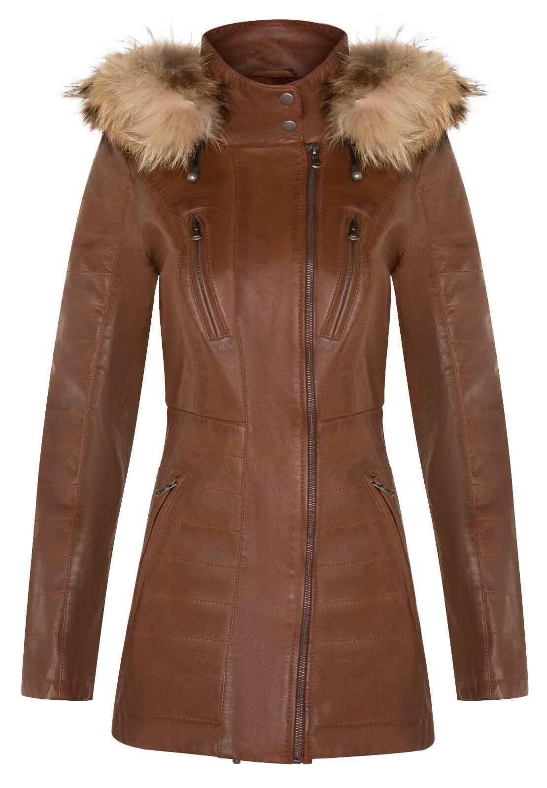 Кожаная парка Infinity Leather Женская Куртка стеганая со съёмным капюшоном, дождевик, фото №1