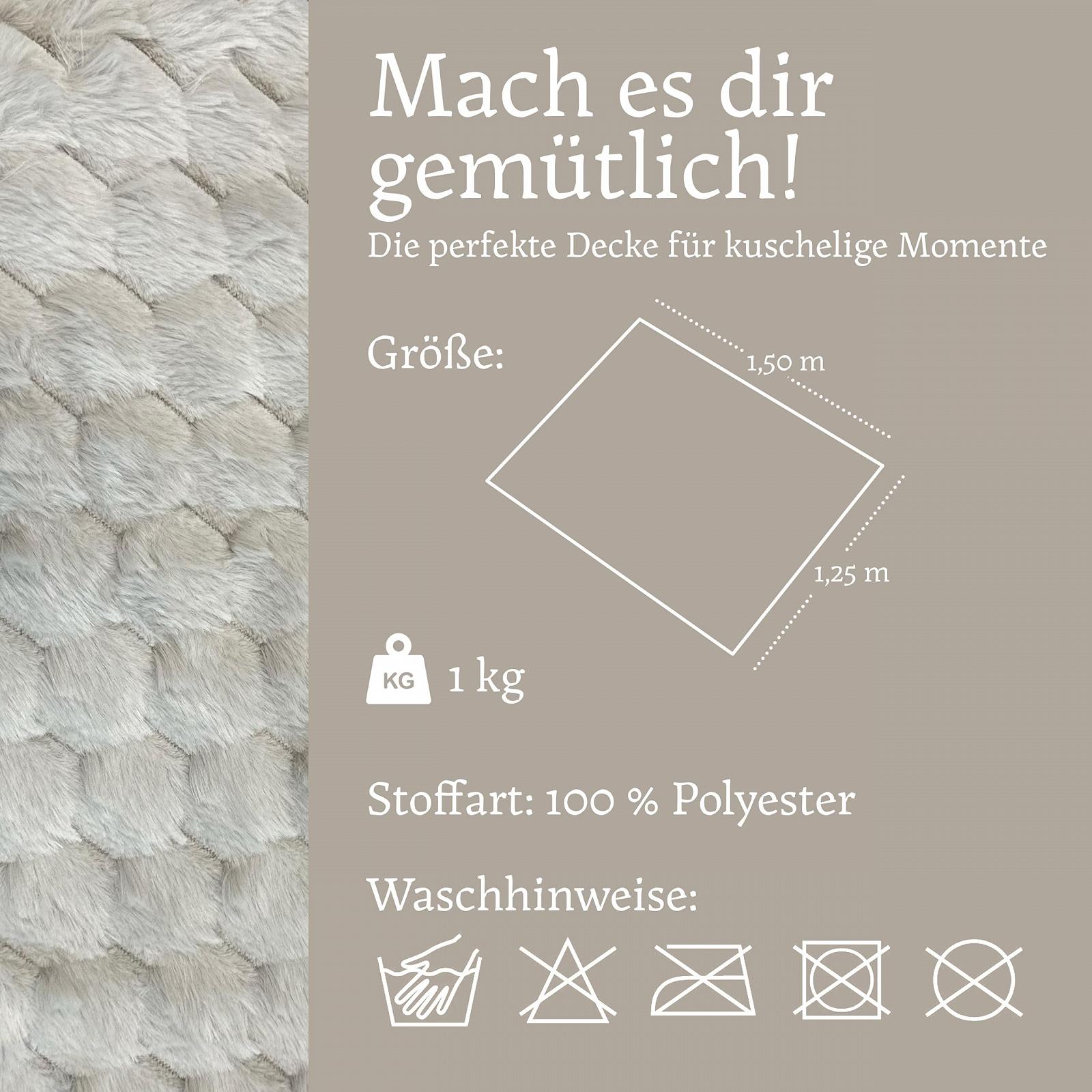 Плед Пухнастий Кремовий 150 x 125 см, фото №5 Плед Пухнастий Кремовий 150 x 125 см, фото №5