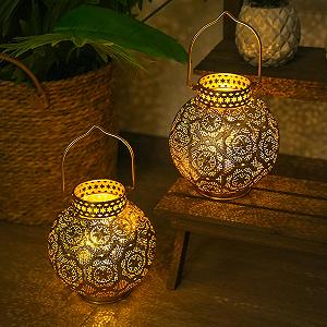 Настільна лампа TRIROCKS Набір 2 шт. Марокканський стиль Метал 18 см Батарейки LED synthetic.ua - Фото 1