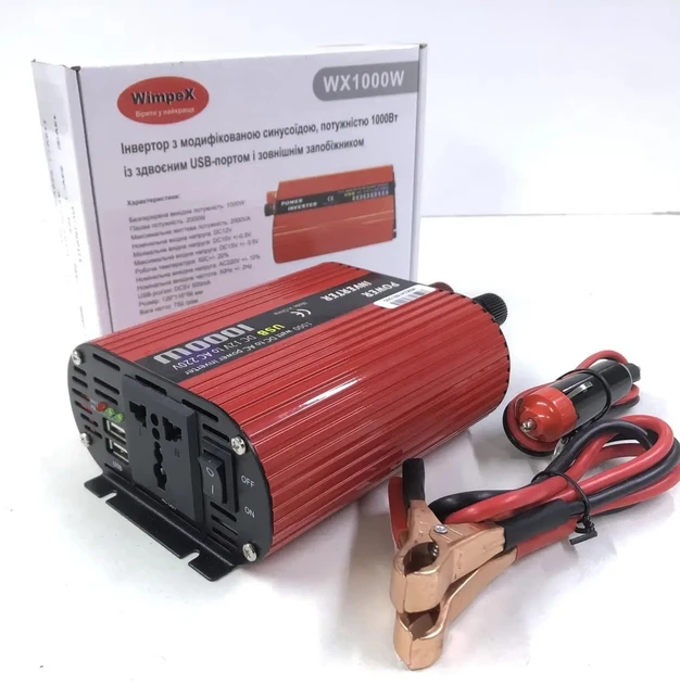 Авто инвертор преобразователь напряжения Wimpex 12V-220V WX-1000W, фото №1 Авто инвертор преобразователь напряжения Wimpex 12V-220V WX-1000W, фото №1