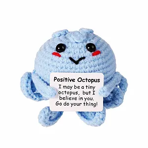 Купить Осьминог 7.5 см вязанный с картой вдохновения - Фото 1 Осьминог 7.5 см вязанный с картой вдохновения - Фото 1