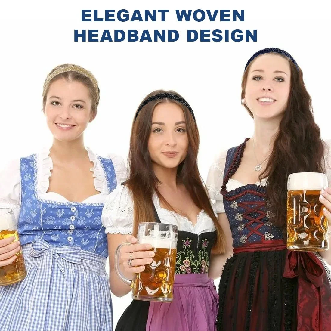 Обруч Плетінка Жіночий з Перлинами 3 шт, фото №4