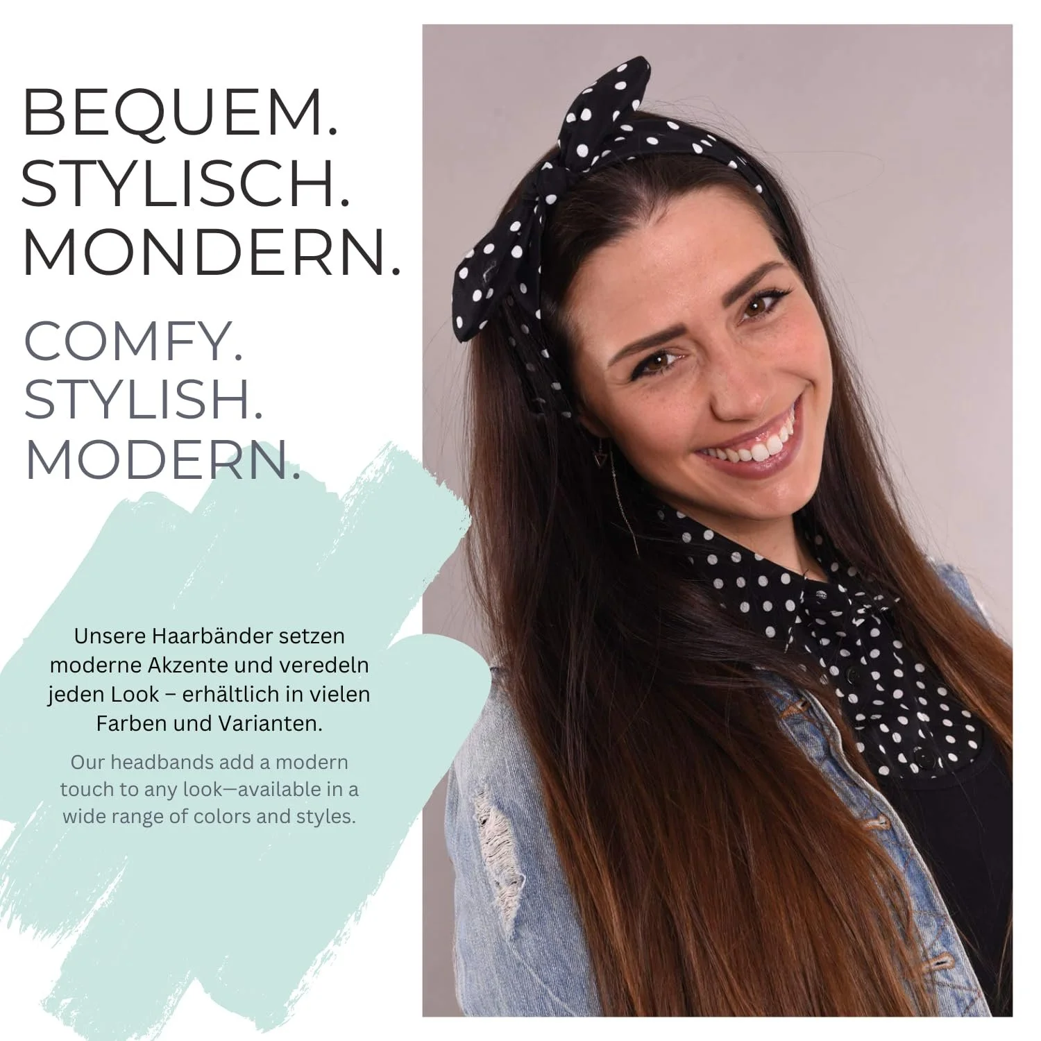 Пов'язка на голову styleBREAKER Жіноча з візерунком у горошок, фото №6