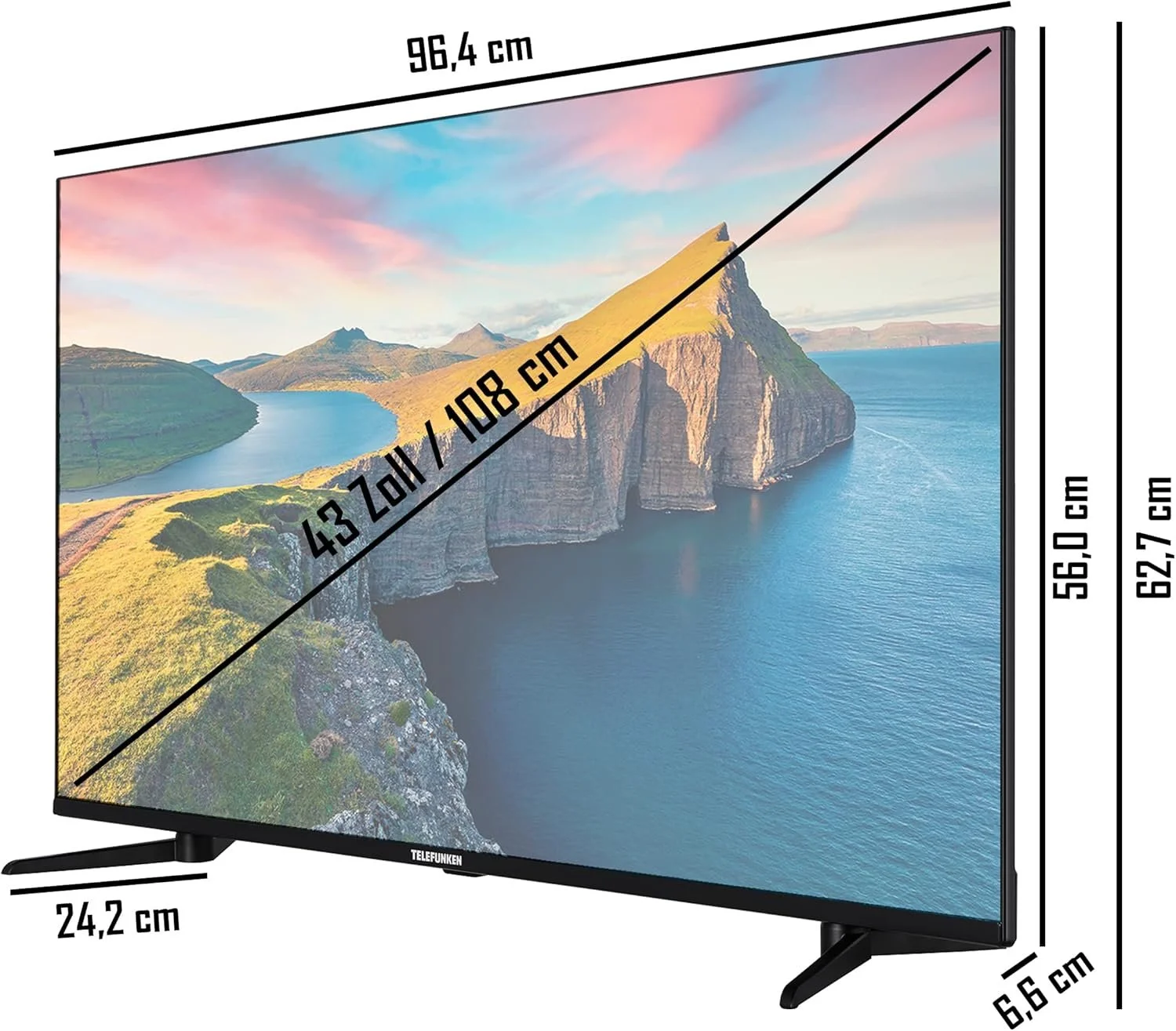 Телевізор 43" Telefunken QU43K800 / 4К / 60 Гц / QLED / Smart TV / Wi-Fi / Bluetooth / T2, фото №3