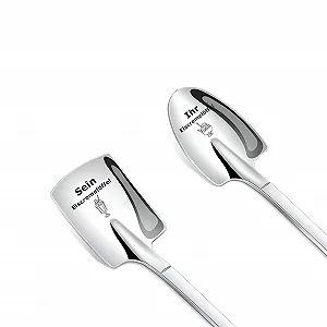 Ложка для мороженого (2 шт в упаковке) с гравировкой Для него и для нее Подарок для пары на Рождество, День рождения, День Святого Валентина, годовщину - Фото 1