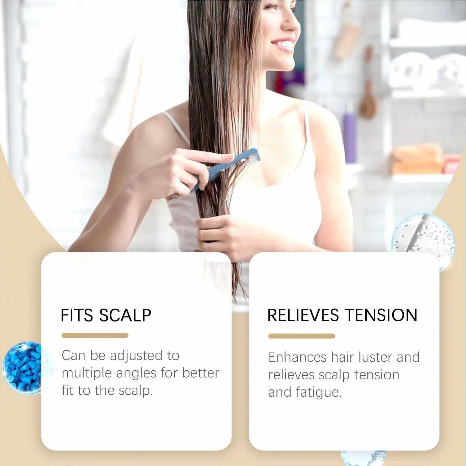 Гребінець-аплікатор для олії Szaluyk, Ефективний ручний гребінець для шкіри голови, фото №4