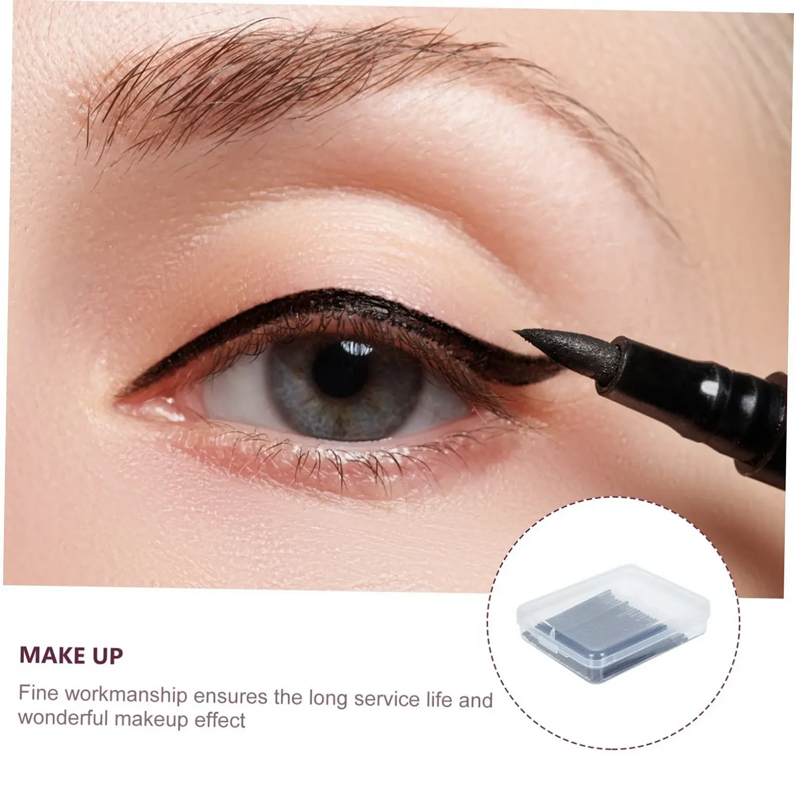 Пензлі Mikinona для підводки очей, 50 штук, косметичний, фото №3