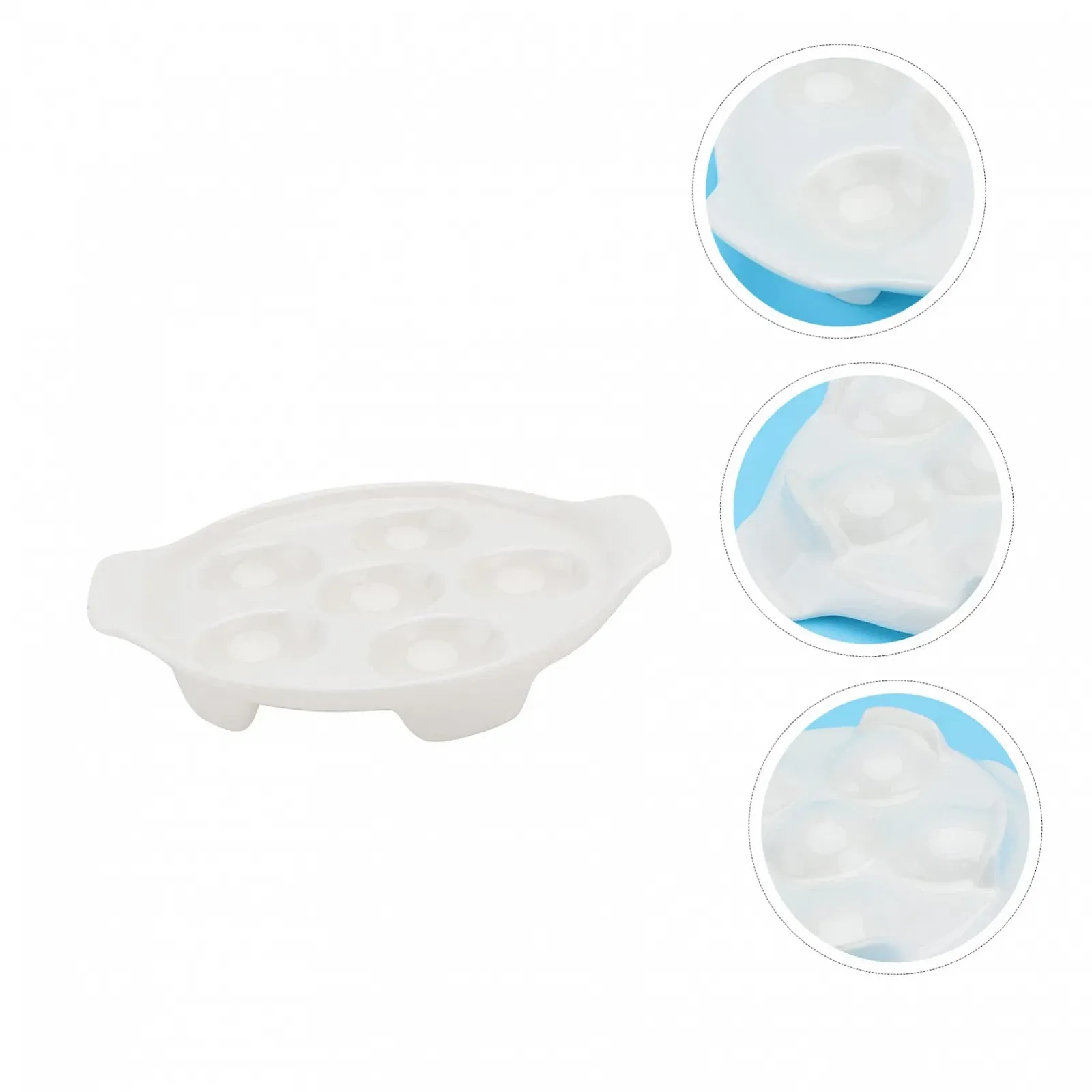 Форма для запекания улиток керамическая с отверстиями белый, фото №3