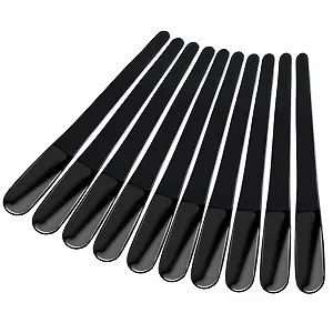 Кофейная ложка из нержавеющей стали для кофе чая молока десертов коктейлей 10 штук черная - Фото 1