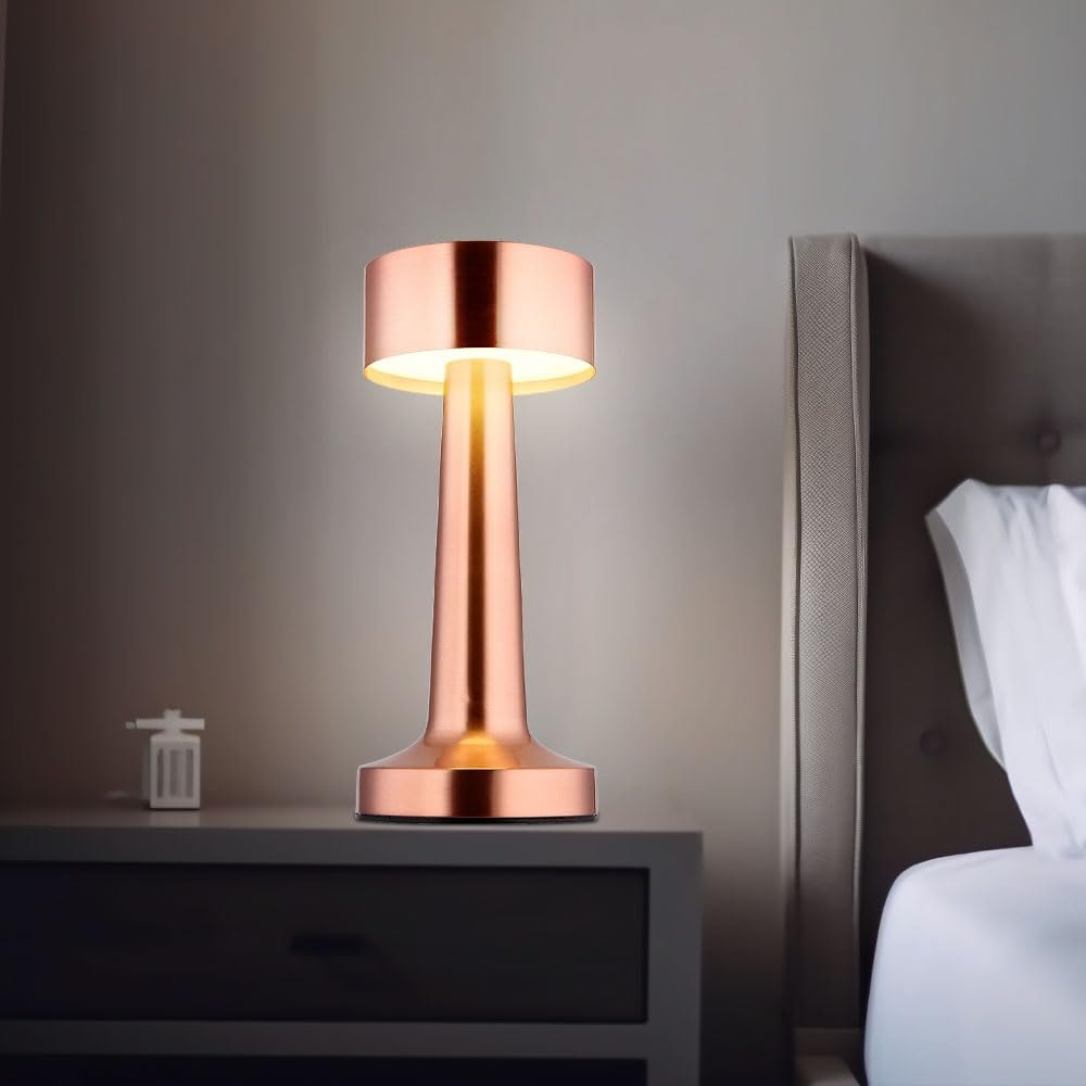 Настольная лампа Globo Медная Touch Dimmer Аккумуляторная LED Высота 21 см, фото №2