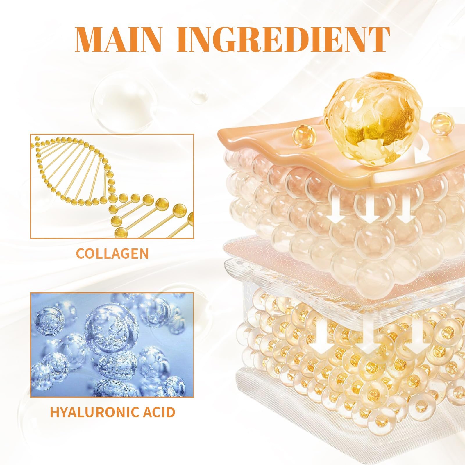 Плівка, що розчиняється в колагені (20 шт. в упаковці) Маска для пружності шкіри Highprime, фото №4