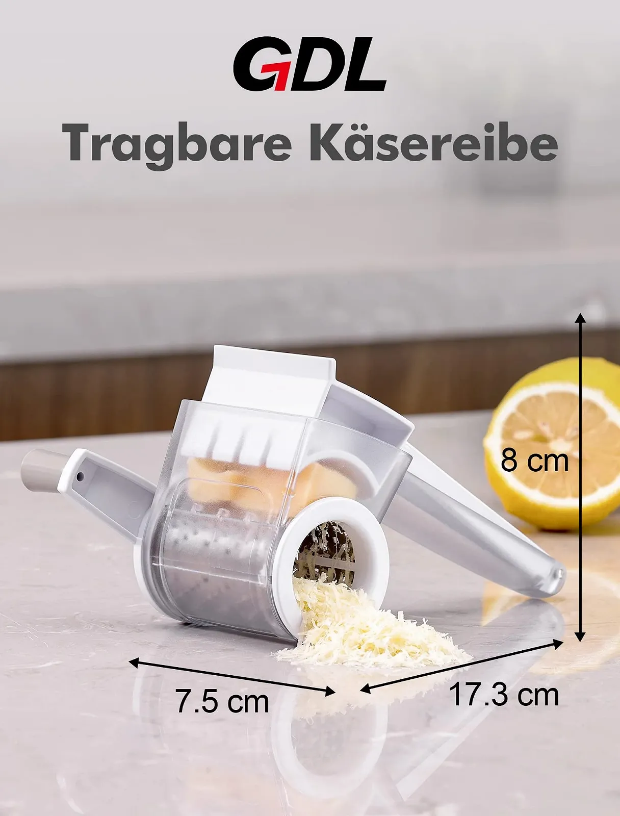 Терка GDL для пармезану, компактна кухонна, фото №6