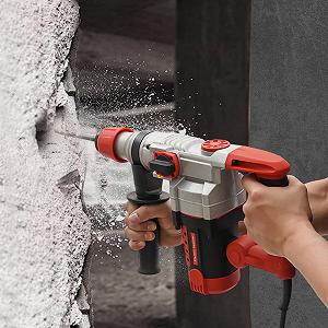 Электродрель 2200 Вт перфоратор с фиксацией долота набор с кейсом - Фото 1