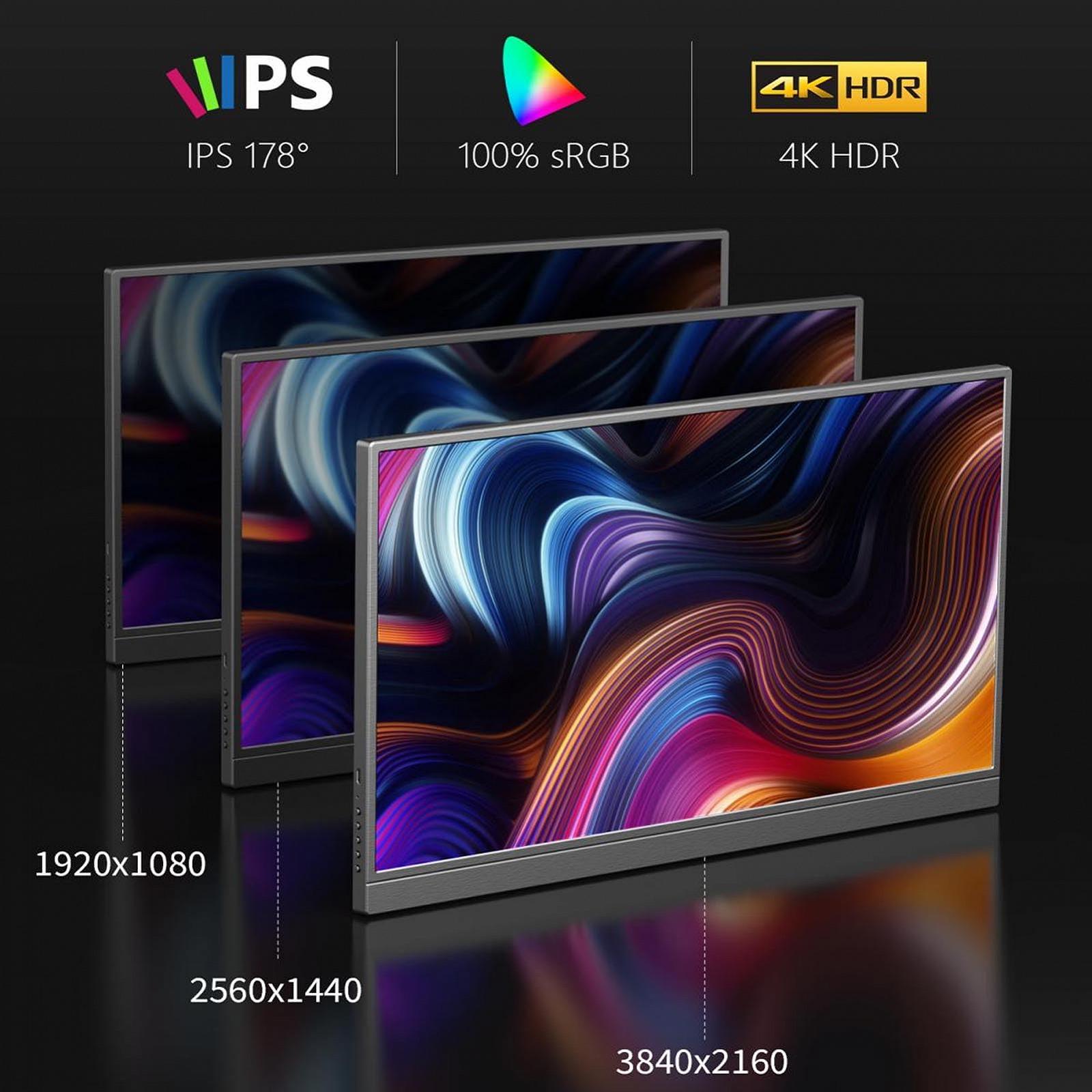 Портативний монітор Garsent 4K 17.3 дюймів 3840 x 2160p 100% RGB з підставкою і динаміками, фото №2