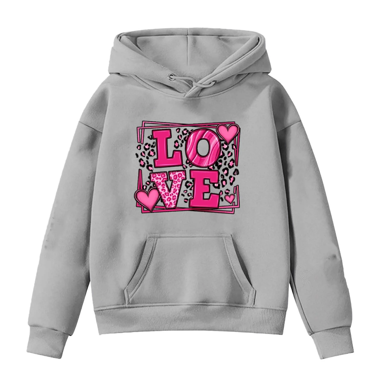 Худи для девочки - Толстовка с капюшоном, длинные рукава, мягкая кофта, графический милый пуловер, топ, одежда для, фото №1