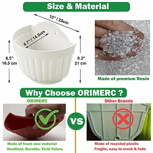 Настенные кашпо ORIMERC Набор 6 шт. 10 дюймов вертикальные белые synthetic.ua - Фото 1