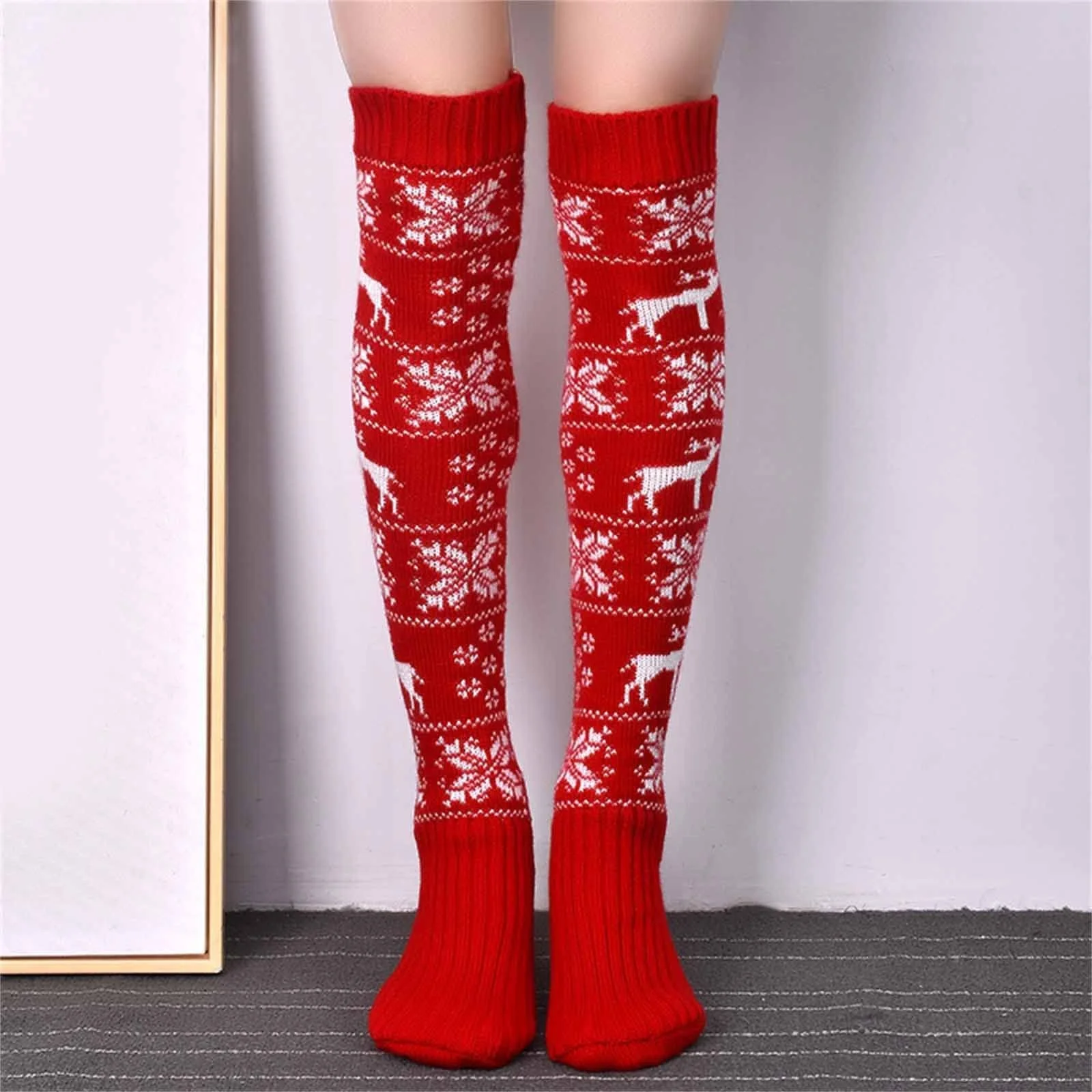 Жіночі панчохи вище колін Різдвяні панчохи до колін, фото №3