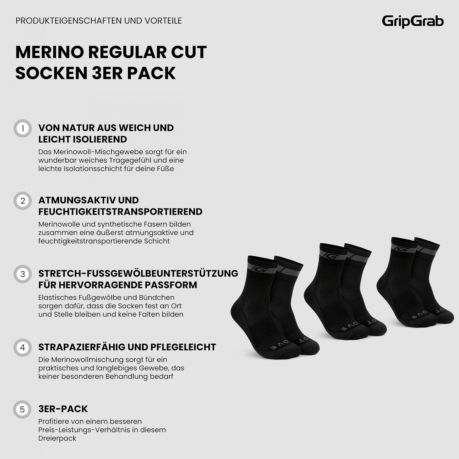 Велосипедні шкарпетки GripGrab Merino Wool Regular Cut, фото №2