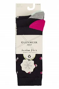 Носки GLENMUIR Женские узорные бамбуковые - Полоски, ромбы, пузыри, мягкие, дышащие и охлаждающие. Набор из 3 пар. Размер 4-8 synthetic.ua - Фото 1