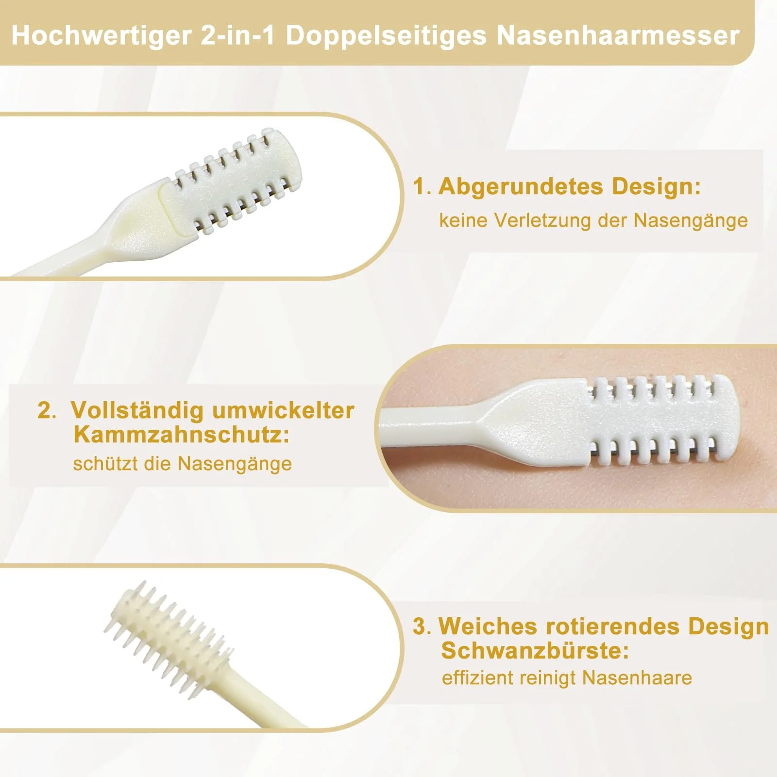 Тример для носа Hengxinchen 4 шт. 2 в 1, Двосторонній, Портативний, Ручний, 360° для чоловіків та жінок, фото №3