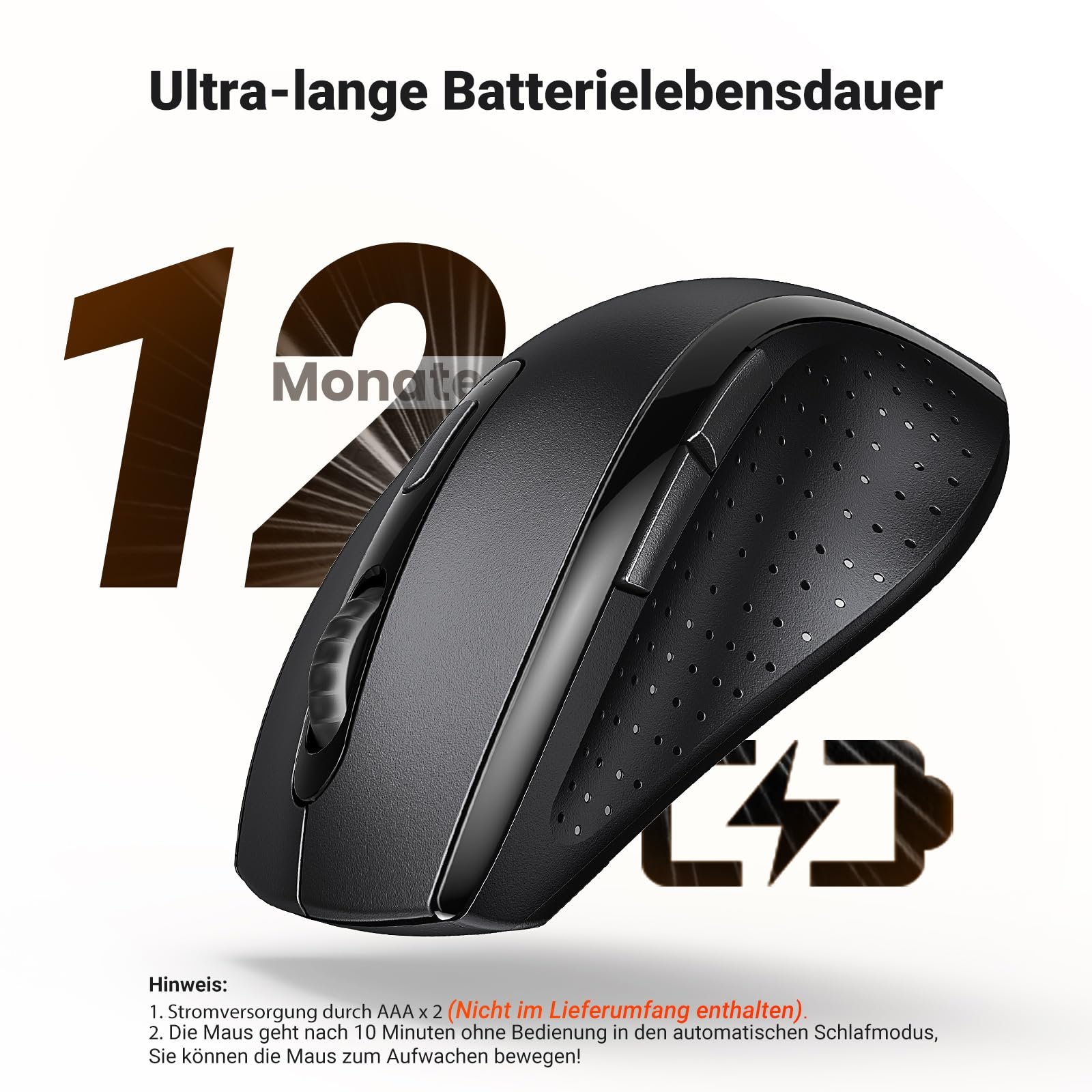 Мышь UGREEN Wireless 2.4G 1600 DPI 6 Кнопок с Nano Приемником Черный, фото №5