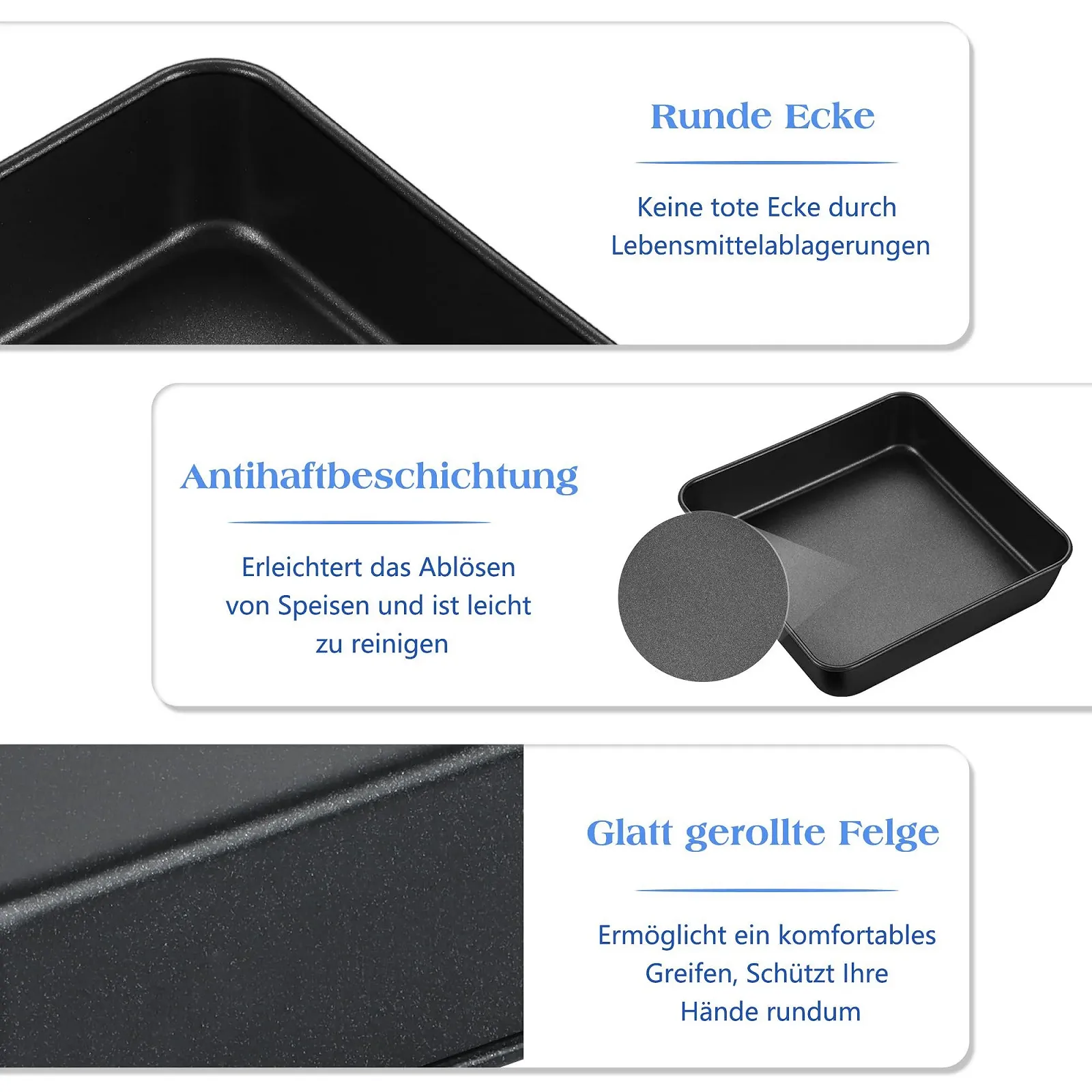 Форма для выпекания Joyfair Квадратная из нержавеющей стали 21 x 21 x 5 см для брауни и лазаньи, фото №5 Форма для выпекания Joyfair Квадратная из нержавеющей стали 21 x 21 x 5 см для брауни и лазаньи, фото №5