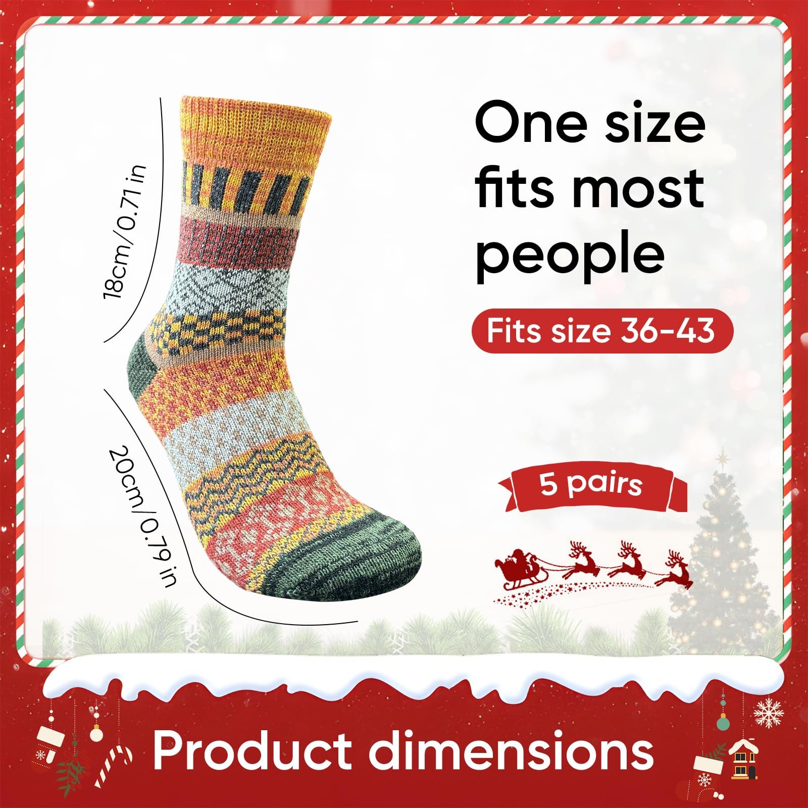 Носки Шерстяные зимние 39-42 (5 пар), фото №2