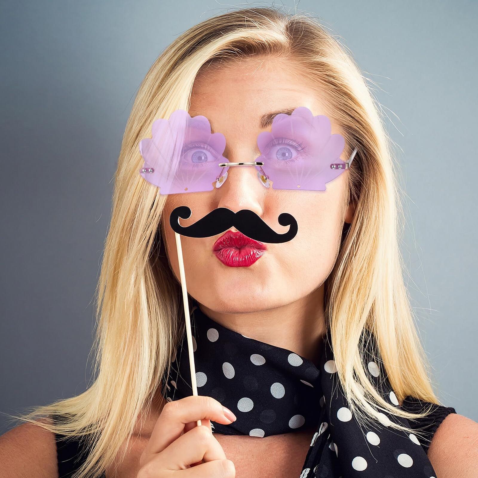 Сонцезахисні Окуляри Без Оправи LIFKOME Унісекс для Вечірок, рожевий, фото №3