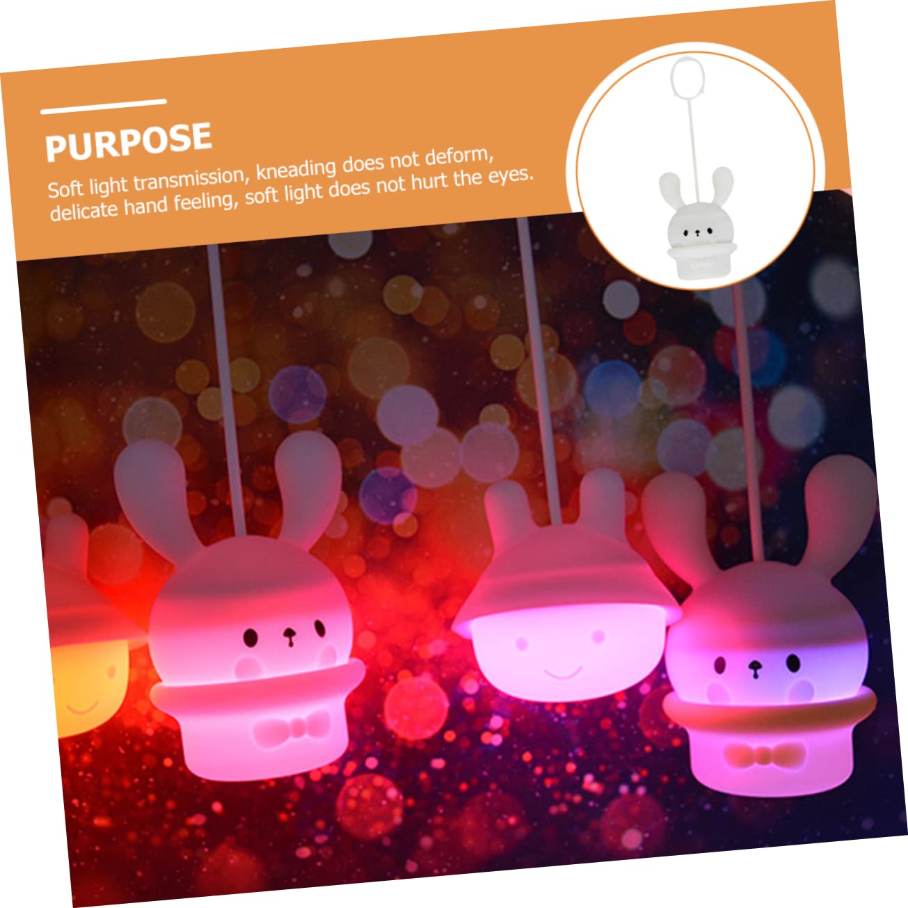 Лампа Angoily 4 шт. Декоративний нічник із вушаними кроликами, фото №6