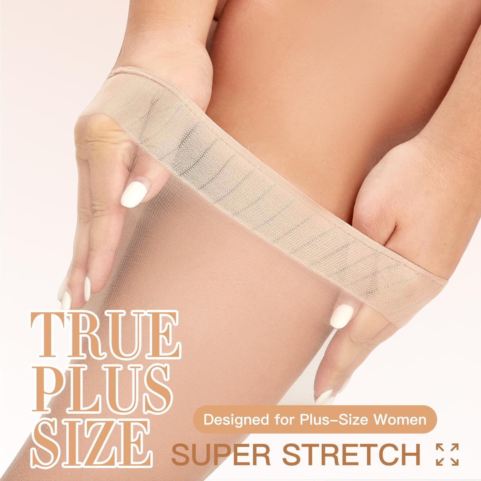 Гольфы MANZI, большие размеры, 6 пар, прозрачные носки, 15 ден, фото №4