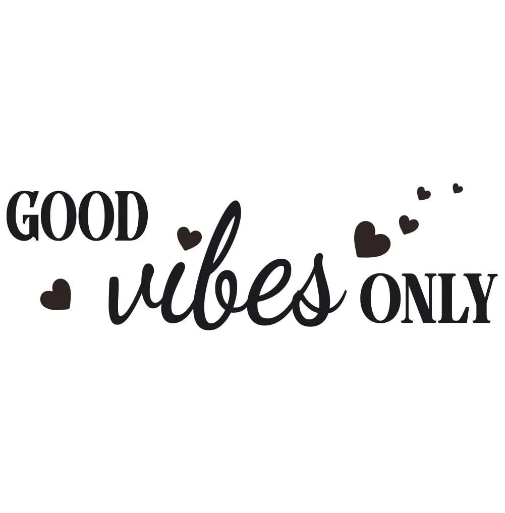 Наклейка на стіну SUPERDANT Good Vibes Only Чорний вініл 54,5 x 17 см Чорний, фото №3