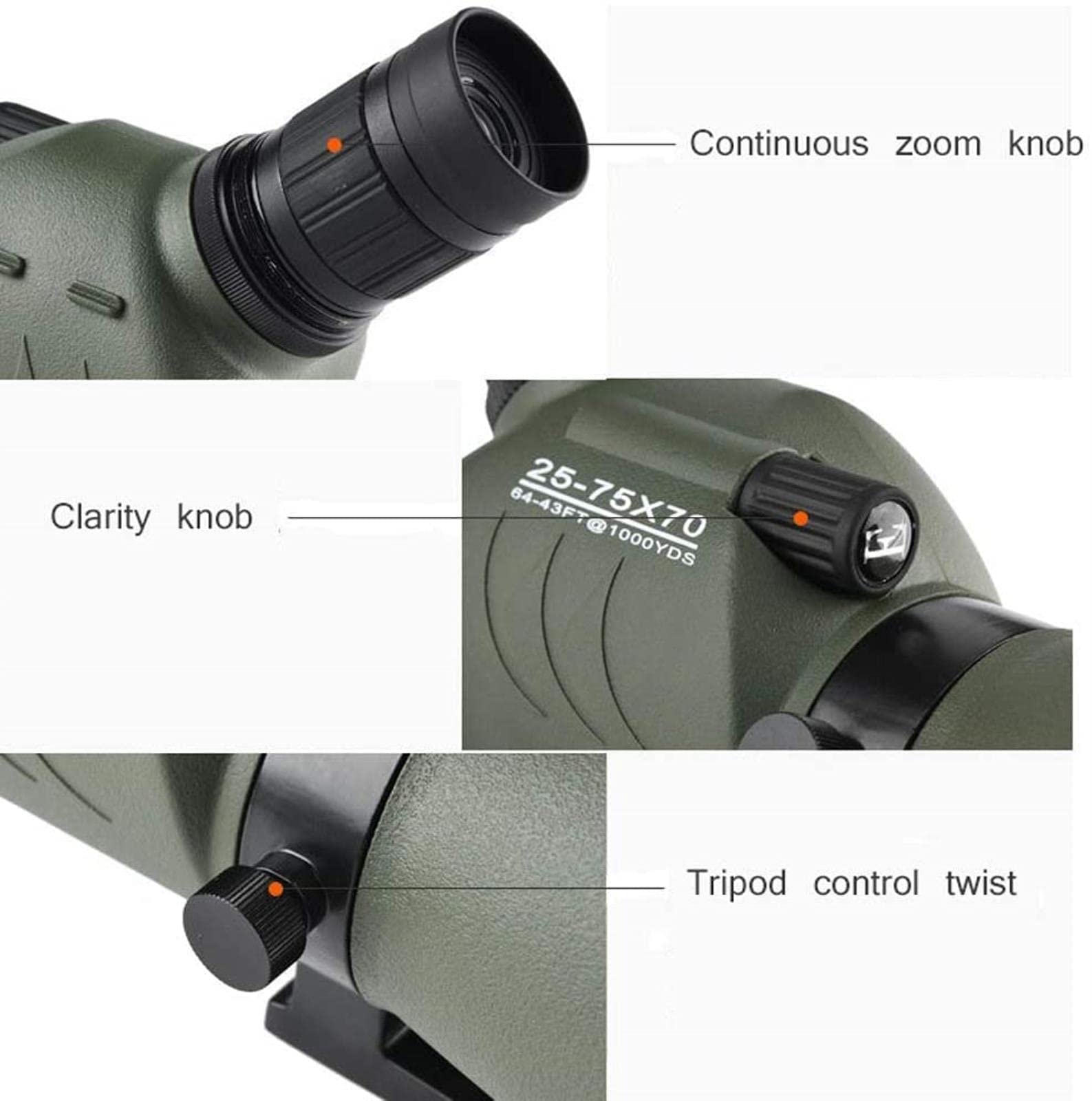 Телескопічний монокуляр QHYTL HD Водонепроникний з триногою для спостереження за птахами, походів, кемпінгу, оглядин, фото №7