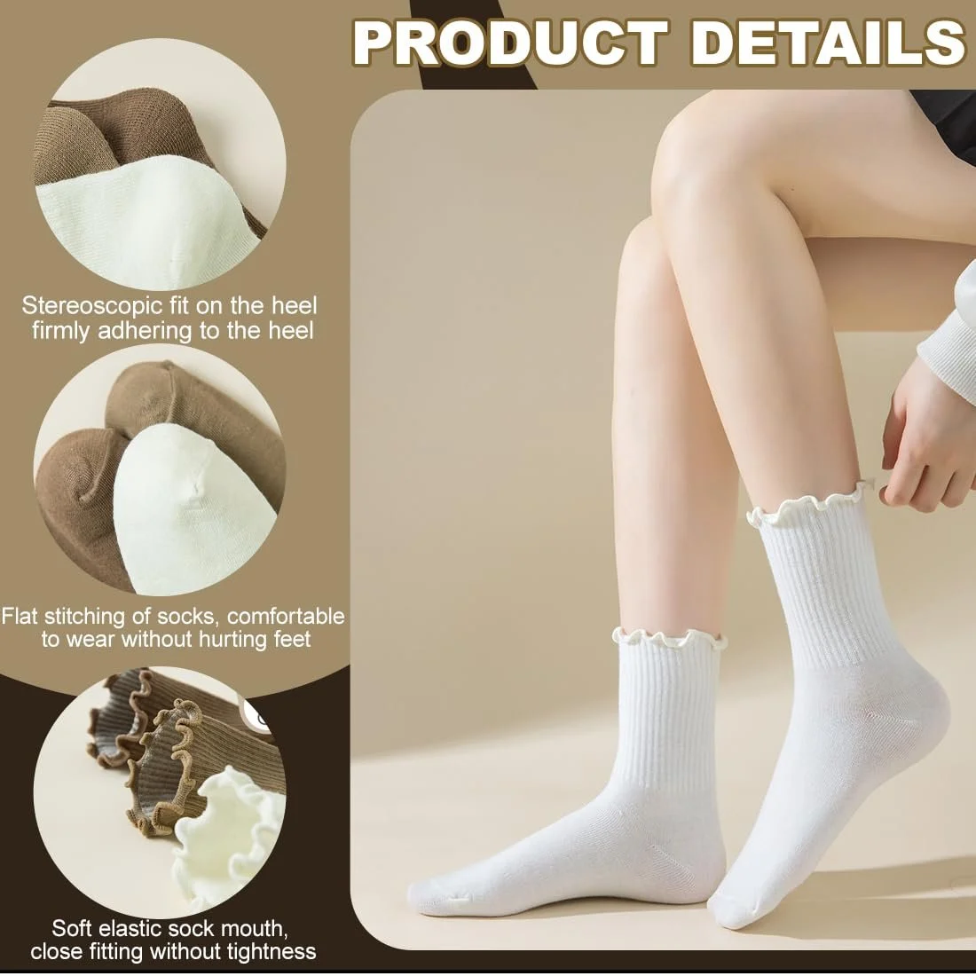 Носки с оборками Женские носки с оборками Хлопковые вязаные носки Crew для женщин и девушек Носки с оборками Женские Crew / Средняя высота Премиум хлопок Дышащие вязаные 35-41.5 Цвета, фото №4 Носки с оборками Женские носки с оборками Хлопковые вязаные носки Crew для женщин и девушек Носки с оборками Женские Crew / Средняя высота Премиум хлопок Дышащие вязаные 35-41.5 Цвета, фото №4