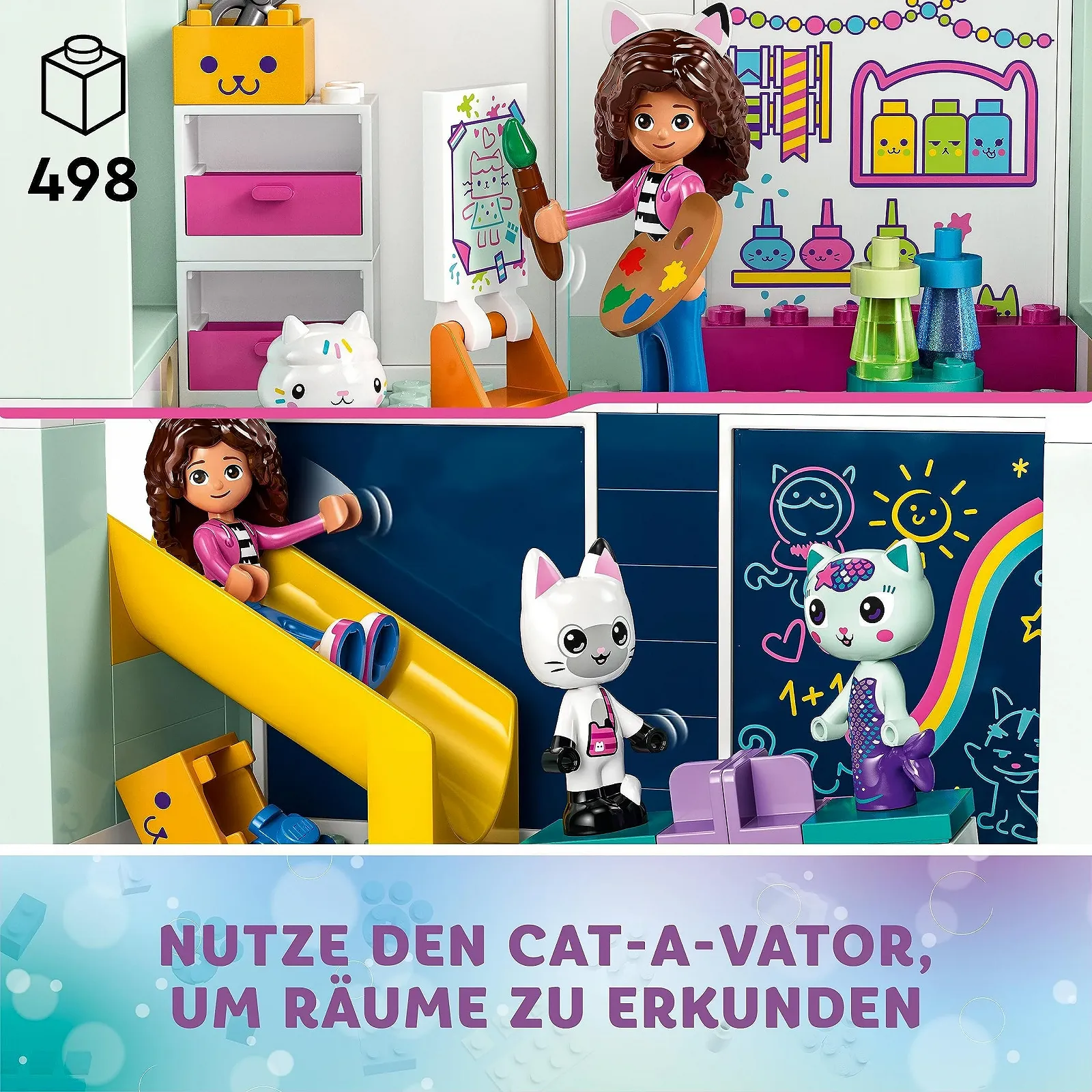 Игровой набор LEGO Gabby's Dollhouse 10788 Кукольный домик Gabby с 8 комнатами и 4 уровнями с фигурками Панди, Меркат, Кучи и аксессуарами, фото №3 Игровой набор LEGO Gabby's Dollhouse 10788 Кукольный домик Gabby с 8 комнатами и 4 уровнями с фигурками Панди, Меркат, Кучи и аксессуарами, фото №3
