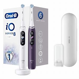 Электрическая зубная щетка Oral-B iO 8, 2 шт., белая/фиолетовая - Фото 1