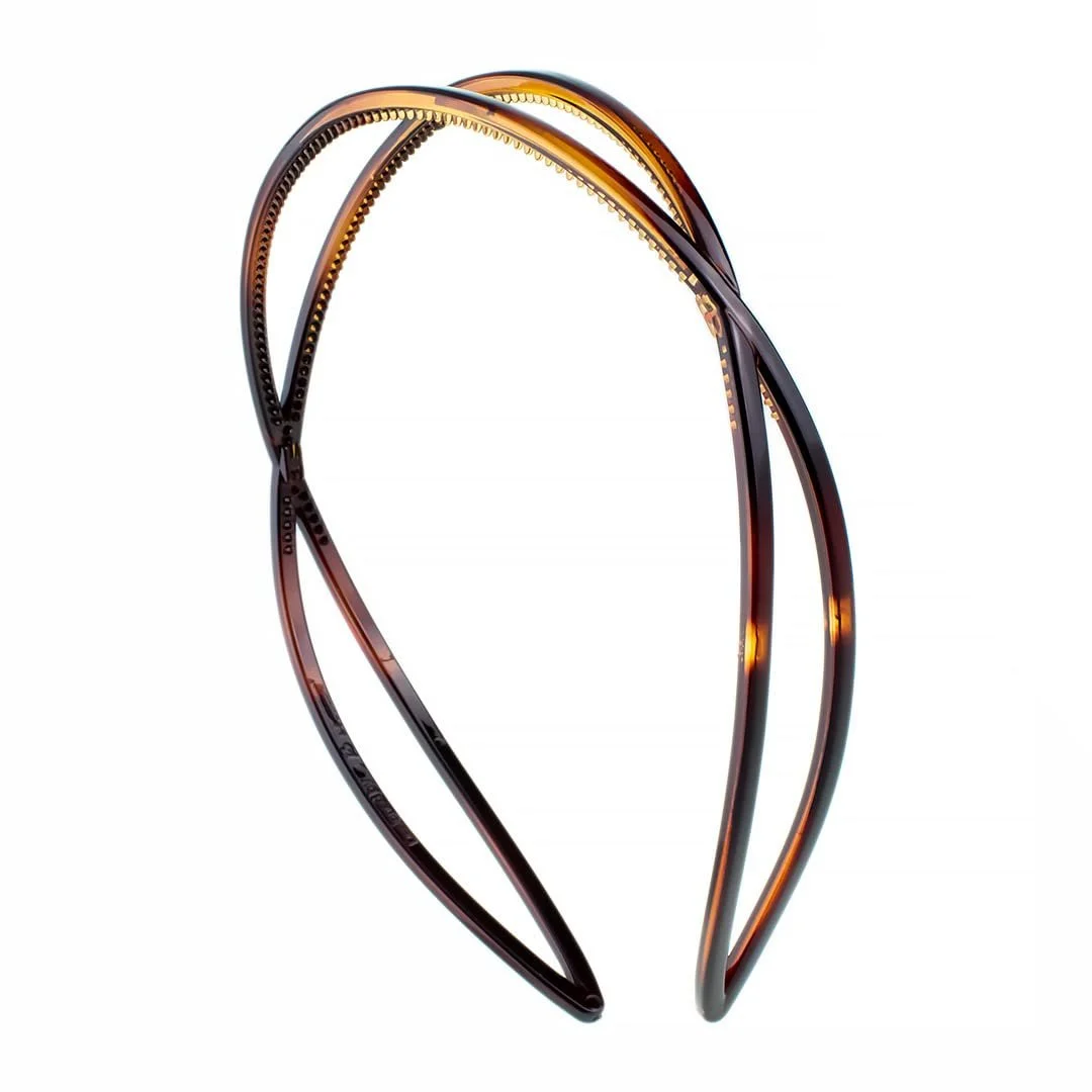 Обруч Плетений Коричневий з Зубцями Черепаховий 2,5 см, фото №1 Обруч Плетений Коричневий з Зубцями Черепаховий 2,5 см, фото №1