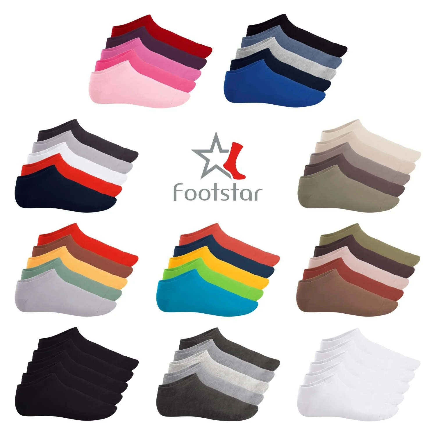 Носки спортивные Footstar Original Sneak It! Унисекс Размеры 35-50, Разные Модные Цвета, 10 пар, фото №5